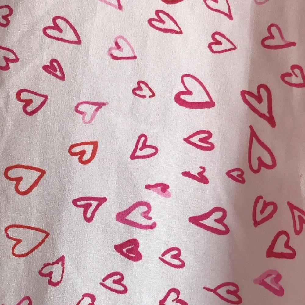 Joie Heart Love Pajama Set Long Sleeve Button Down Top & Pants w/ Pockets size L